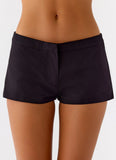 Coastline Cotton Micro Mini Shorts Black
