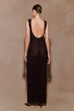 Samara Sleeveless Diamante Maxi Dress Black
