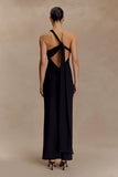 Philippa Knotted Crepe Maxi Dress Black