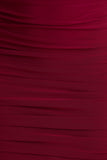 Missy Burgundy Mini Dress With Cape Sleeve And Ruched Detailing