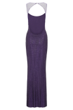 Jasmyn Hot Fix Maxi Dress With Mesh Back Purple