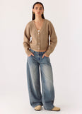 Waylon Low Rise Denim Jeans Mid Wash Blue