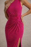 Galene Hot Pink Asymmetric Wrap Maxi Dress