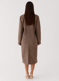 Since Way Back Longline Coat Brown