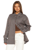 Devyn Brown Plaid Button Up Long Sleeve Shirt