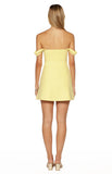 Zoella Yellow Off The Shoulder Crepe Mini Dress