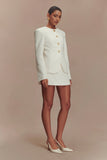 Asia Mixed Button Blazer Ivory