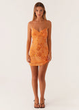 Vietta Sequin Cami Micro Mini Dress Orange