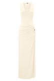 Kaiden Slinky Beaded Maxi Dress Ivory