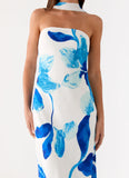 Ashelle Chiffon Maxi Dress Cerulean Bloom
