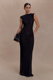 Samara Sleeveless Diamante Maxi Dress Black
