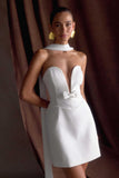 Orellia Strapless Suiting Mini Dress Ivory