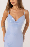 Honey Blue Sequin Maxi Dress