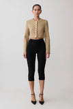 Marielle Button Up Cropped Jacket Taupe