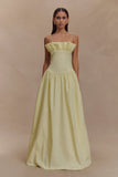 Janis Cotton Frill Maxi Dress Lemon