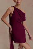 Daisie Chiffon Mini Dress Wine
