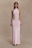 Brock Knit Halter Maxi Dress Baby Pink
