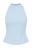 Portia Scuba Sleeveless Top Pale Blue