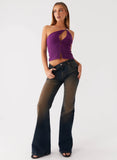 Oregon Flared Denim Jeans Dirty Black Wash
