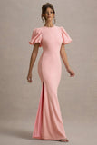 Love Letters Pink Puff Sleeve Maxi Dress