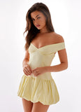 Endless Romance Off Shoulder Mini Dress Yellow