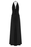 Dinah Lace And Satin Maxi Dress Black