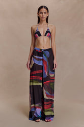 Rachel Chiffon Straight Leg Pants Multi Fluid Reverie Print