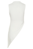 Suong High Neck Gathered Top White