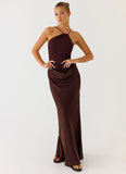 Pristin Cupro Maxi Dress Cool Chocolate