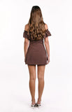 Haylie Brown Polka Dot Off Shoulder Mini Dress