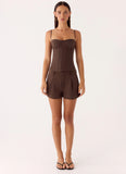 Asher Suiting Shorts Dark Chocolate