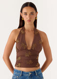 Malachi Beaded Top Chocolate