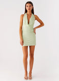 Thistle Mini Dress Forest Sage
