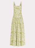 Zinna Linen Maxi Dress Sage Floral