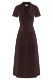 Pearson Short Sleeve Knit Midi Dress Chocolate