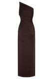 Ryn Twisted One Shoulder Maxi Dress Dark Chocolate