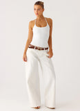 Johnny Low Rise Wide Leg Denim Jeans White
