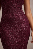 Cosmic Berry Sequin Square Neck Strappy Maxi Dress