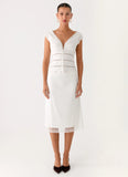 Ruann Lace Trim Top White