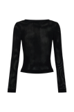 Lumi Long Sleeve Mesh Top Black