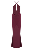 Nerea Slip Halter Maxi Dress Cherry Red