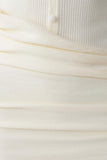 Agness Long Sleeve Button Up Knit Dress Ivory