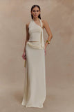 Xanthia Knit Halter Top Ivory