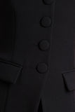 Tecla Black Button Up Tailored Waistcoat