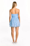 Luke Blue Sequin Strapless Party Mini Dress