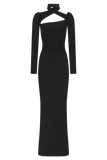 Lyndon Long Sleeve Slinky Maxi Dress Black