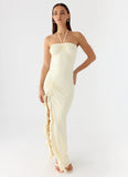 Right Hand Girl Maxi Dress Lemon Yellow