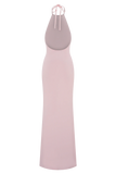 Brock Knit Halter Maxi Dress Baby Pink