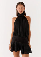 Willow Chiffon Mini Dress Black