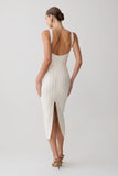 Gia Bandage Knit Midi Dress Ivory